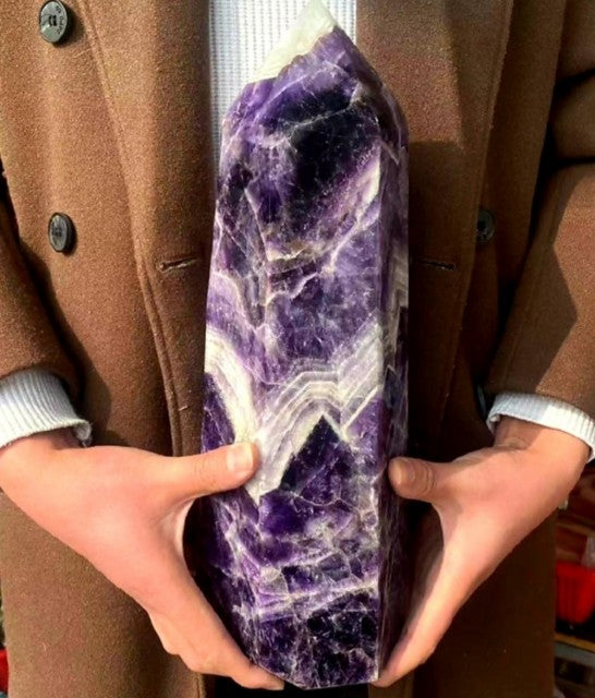 XXL Amethyst Chevron ( Drømmeametyst ) i AA Kvalitet + 2kg - 25cm