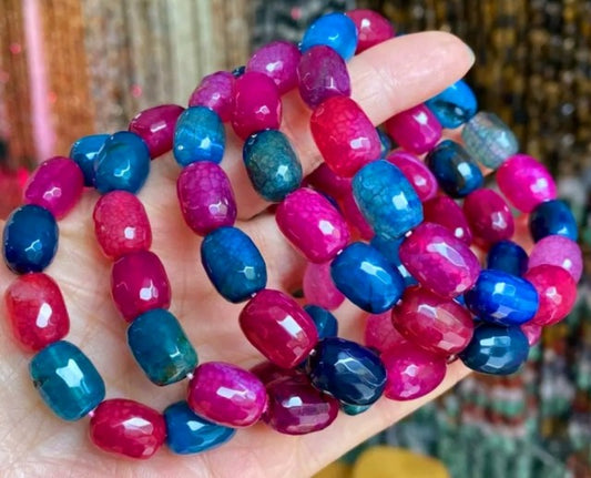 Enkelt og fleksibelt steinarmbÅnd, Turmalin Agat