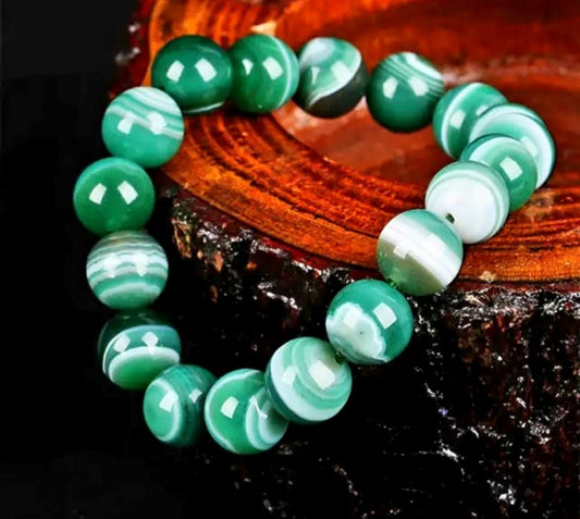 Enkelt og fleksibelt steinarmbÅnd, Grønn Agat