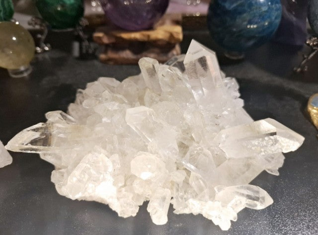 Exclusive Lemurian Arkansas Ice Clear Quartz Cluster, 390gram, Medium