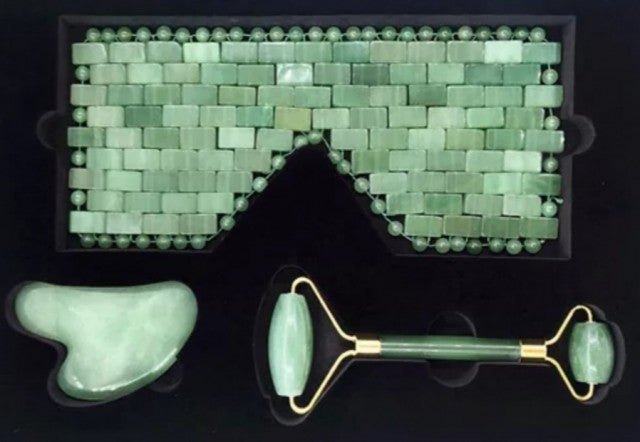 2 - 1 Grønn Aventurin Roller & Gua Sha Facial Spa Set