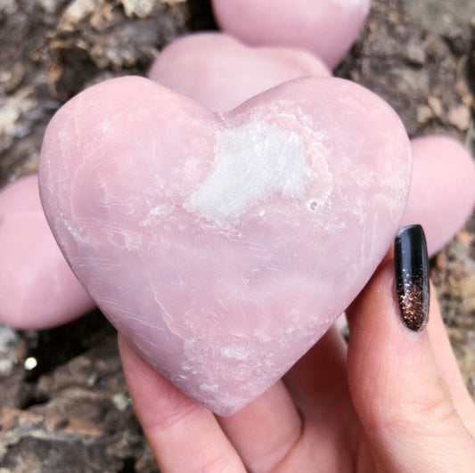 Vakker Rosa Opal Hjertestein , 45 - 55mm