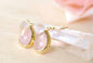 CILA " SKYE " Earrings w/ Rose Quartz , 18K Goldplated