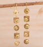 CILA " Sonia " Long Design Green Peridot Stud Earrings , 18K Goldplated