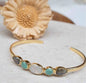 CILA Design Armbånd w/ Moonstone, Green Tourmaline Hydro, Perle, 5 Stone Design, Gold Electroplated