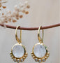 CILA " EDIL " Earrings w/ MOONSTONE , 18K Goldplated