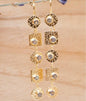 CILA " Sonia " Long Design Labradorite Stud Earrings , 18K Goldplated