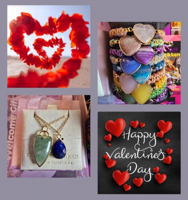 Valentine Gift 13 / Duo Long Heart & Tear Drop Necklace + Chambhala Heart Stone Bracelet