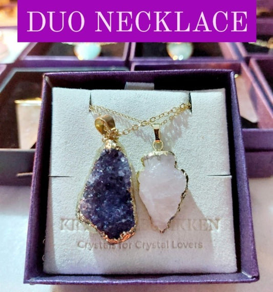 DUO SUPERDEALS  2 - 1 KAMPANJE  / 2 stk. Krystallkjeder Gold Electrolplated - 11 Design