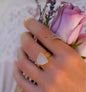 Vakker White Druzy 18K Goldplated Ring - modell " Josie "