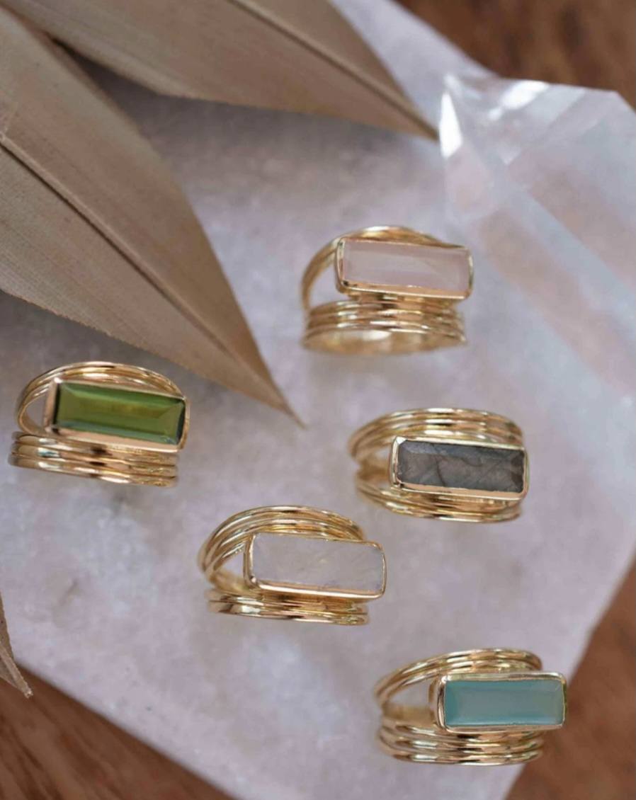 Ny & Trendy 18K Goldplated Ring - Model "Jani" Peridot Hydro ( Lab Created ) sten
