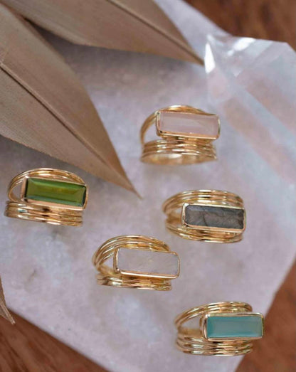 Ny & Trendy 18K Goldplated Ring - Model "Jani" Peridot Hydro ( Lab Created ) sten