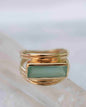 Ny & Trendy 18K Goldplated Ring - Model "Jani" Aqua Chalsedony sten