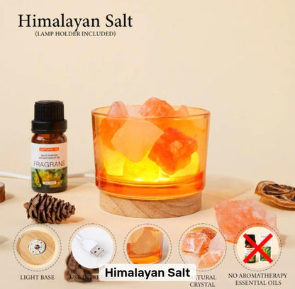 Ny, dekorativ Raw Quartz Aroma Lampe, Himalayan Salt Stone, 8cm
