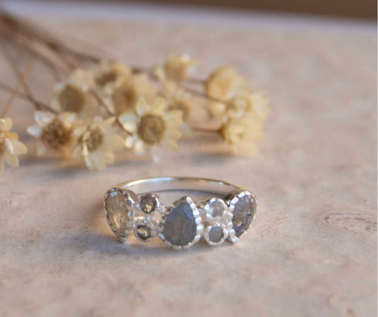 Håndlaget, Designring " Maggie " med Labradorite 925s Sterling Silver