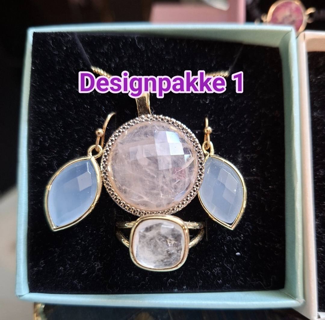 SUPER PAKKEDEAL MICCI DESIGN SMYKKESETT EXCLUSIVE ( Ring, Kjede, Øredobber, Armbånd )