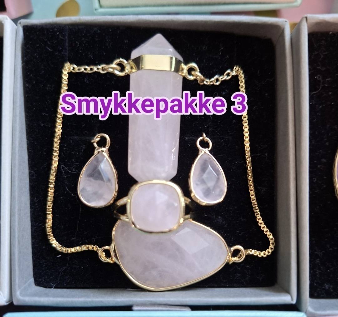 SUPER PAKKEDEAL MICCI DESIGN SMYKKESETT EXCLUSIVE ( Ring, Kjede, Øredobber, Armbånd )