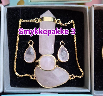 SUPER PAKKEDEAL MICCI DESIGN SMYKKESETT EXCLUSIVE ( Ring, Kjede, Øredobber, Armbånd )