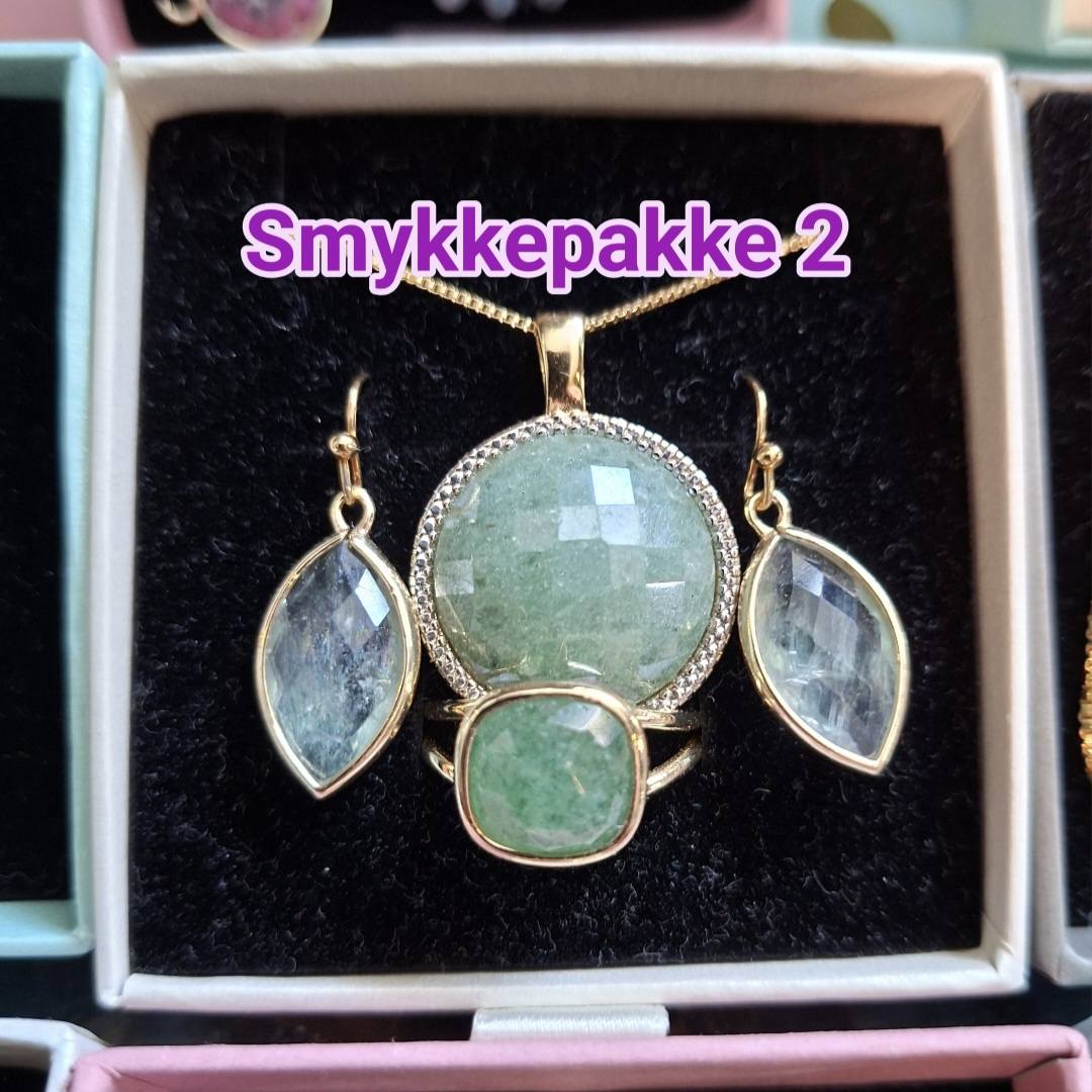 SUPER PAKKEDEAL MICCI DESIGN SMYKKESETT EXCLUSIVE ( Ring, Kjede, Øredobber, Armbånd )
