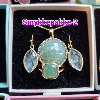 SUPER PAKKEDEAL MICCI DESIGN SMYKKESETT EXCLUSIVE ( Ring, Kjede, Øredobber, Armbånd )
