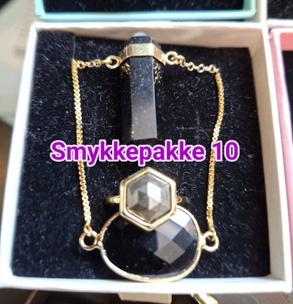 SUPER PAKKEDEAL MICCI DESIGN SMYKKESETT EXCLUSIVE ( Ring, Kjede, Øredobber, Armbånd )