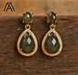 Nye Classic Drop Earring Design, Gold Electroplated, Labradorite