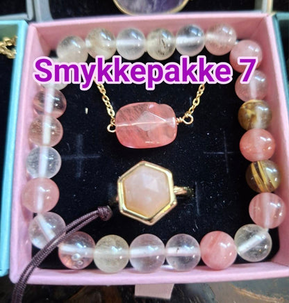 SUPER PAKKEDEAL MICCI DESIGN SMYKKESETT EXCLUSIVE ( Ring, Kjede, Øredobber, Armbånd )