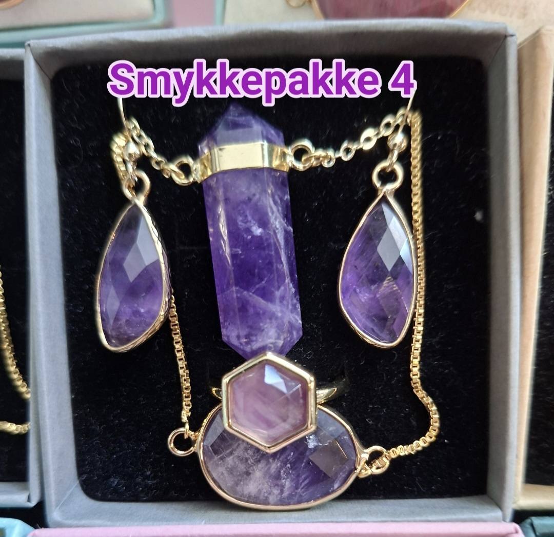 SUPER PAKKEDEAL MICCI DESIGN SMYKKESETT EXCLUSIVE ( Ring, Kjede, Øredobber, Armbånd )