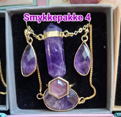 SUPER PAKKEDEAL MICCI DESIGN SMYKKESETT EXCLUSIVE ( Ring, Kjede, Øredobber, Armbånd )