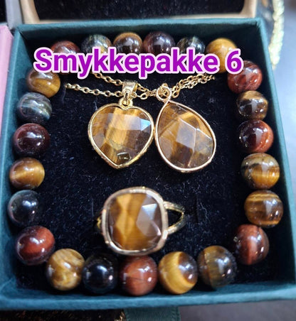 SUPER PAKKEDEAL MICCI DESIGN SMYKKESETT EXCLUSIVE ( Ring, Kjede, Øredobber, Armbånd )