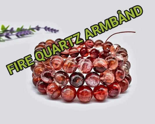 Enkle, 10mm fleksible enrader steinarmbånd i et utvalg av naturlige og eksklusive stentyper, FIRE QUARTZ