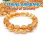 Enkle, 10mm fleksible enrader steinarmbånd i et utvalg av naturlige og eksklusive stentyper, CITRINE