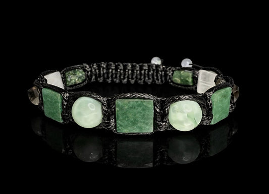 New 2026 Design / Trendy og Exclusivt Shambhala Armbånd, (Green Aventurine & Calcite, Seraphinite, Smoke Quartz, Clear Quartz )