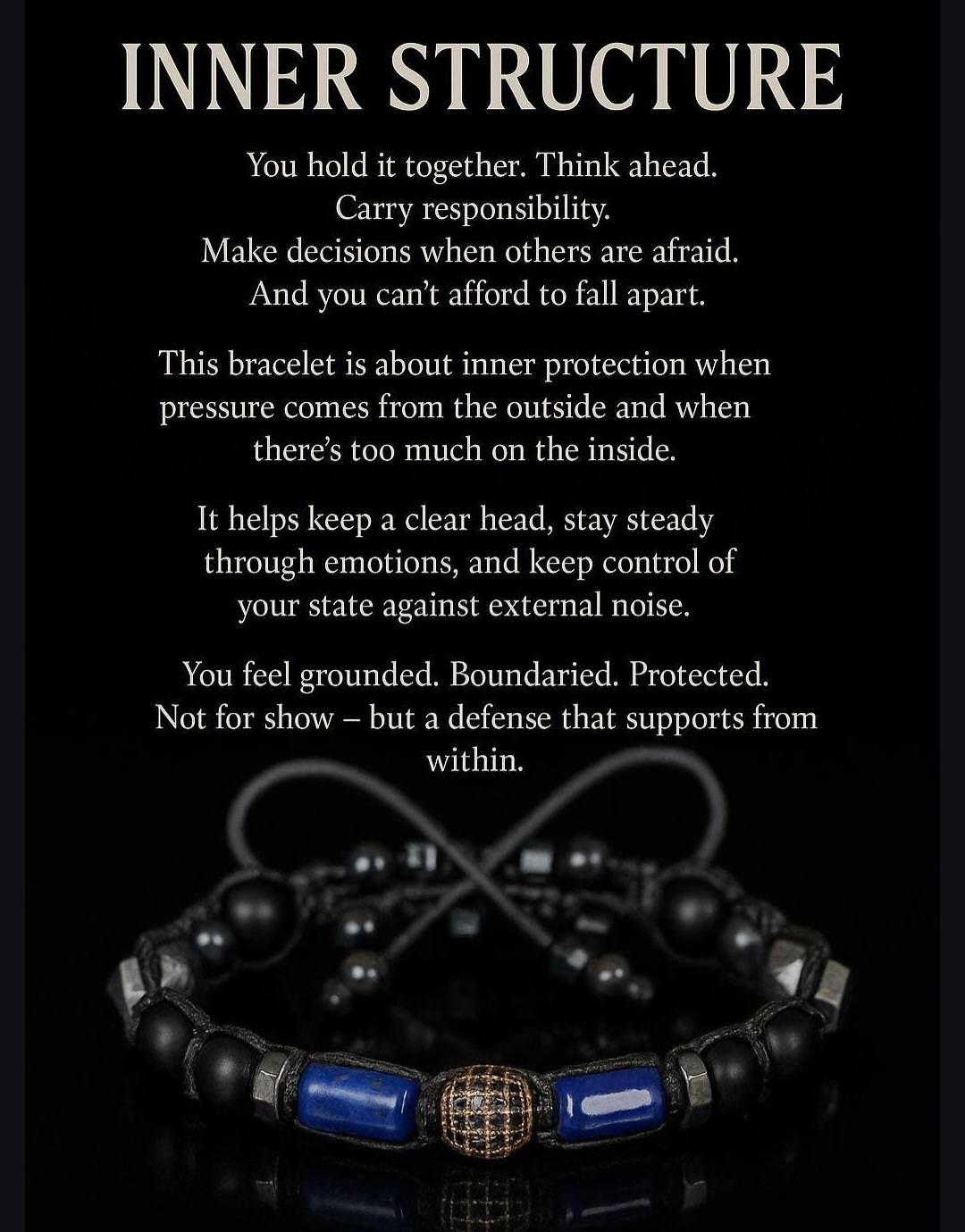 New 2026 Design / Trendy og Exclusivt Shambhala Armbånd, Protection Bracelet with Lapis Lazuli, Onyx, Hematite & Jasper – Clarity, Stability, Inner Strength