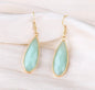 Nye MICCI DESIGN natural Green AGATE Øredobber, 55mm Gold Electroplated
