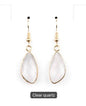 Nye MICCI DESIGN natural Clear Quartz Øredobber, 40mm Gold Electroplated