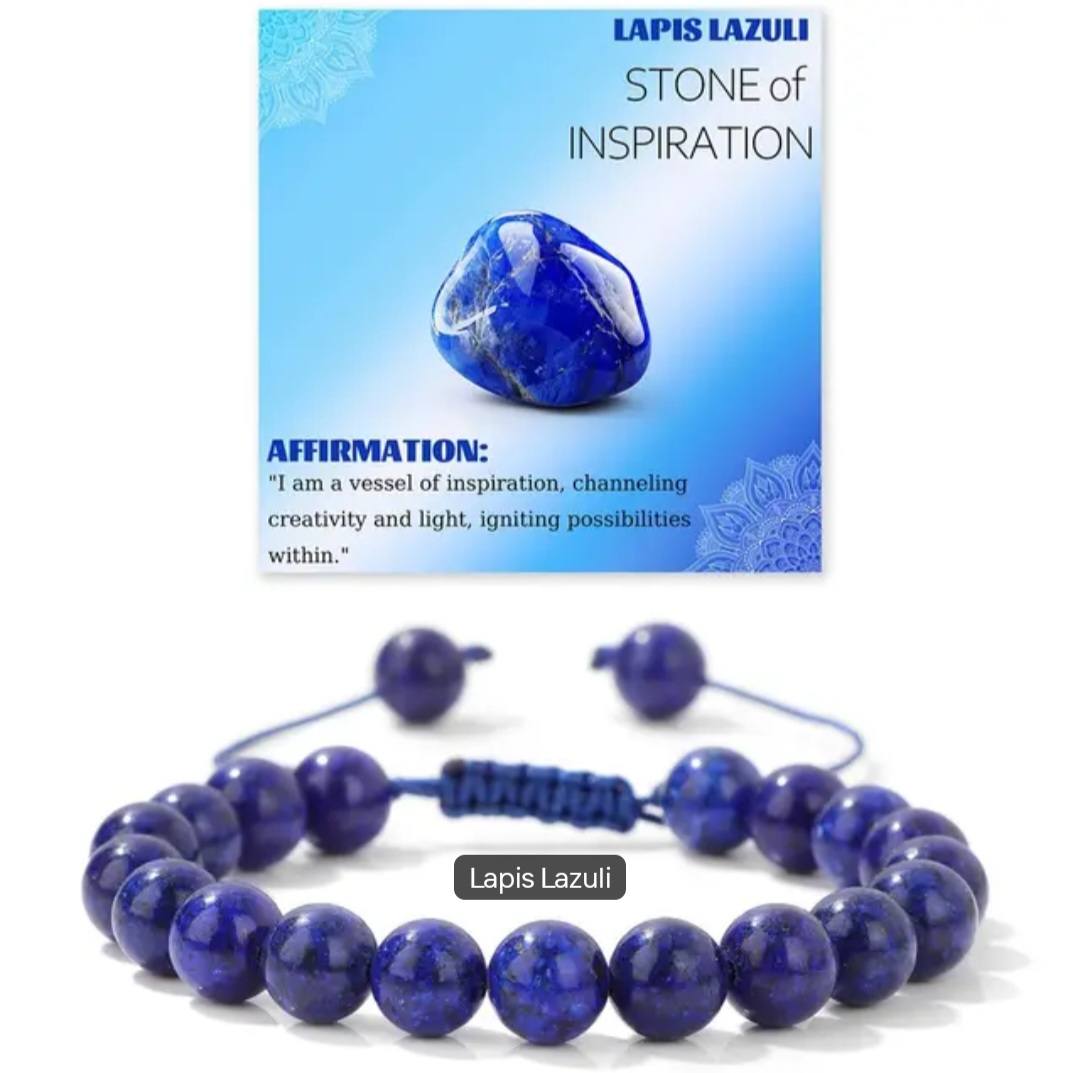 Nye Chambhala 2 rader 8mm Blå Lapis Lazuli stone armbånd, justerbare