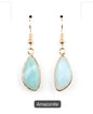 Nye MICCI DESIGN natural Amazonite Øredobber, 40mm Gold Electroplated