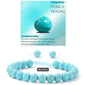 Nye Chambhala 2 rader 8mm Turkis stone armbånd, justerbare