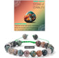 Nye Chambhala 2 rader 8mm Indian AGATE stone armbånd, justerbare