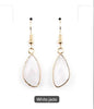 Nye MICCI DESIGN natural White JADE Øredobber, 40mm Gold Electroplated