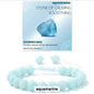 Nye Chambhala 2 rader 8mm Aquamarine armbånd, justerbare