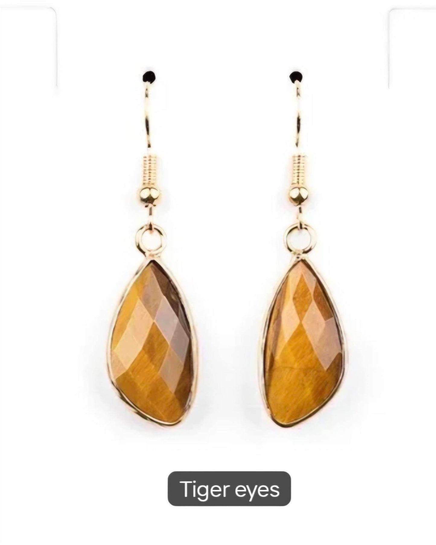 Nye MICCI DESIGN natural Tigereye, 40mm Gold Electroplated
