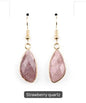 Nye MICCI DESIGN natural Red Strawberry Quartz Øredobber, 40mm Gold Electroplated