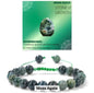 Nye Chambhala 2 rader 8mm MOSS AGATE armbånd, justerbare