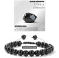Nye Chambhala 8mm Black Obsidian stone armbånd, justerbare