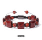 Chambhala Flatstone ArmbÅnd , Red Jasper  - Justerbare - Natural Stone