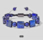 Chambhala Flatstone ArmbÅnd , Blue Lapis Lazuli - Justerbare - Natural Stone