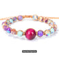 BOHEMIAN Chambhala Armbånd Design, Justerbare, Rose Red Tiger Eye & Jasper Stone&nbsp;