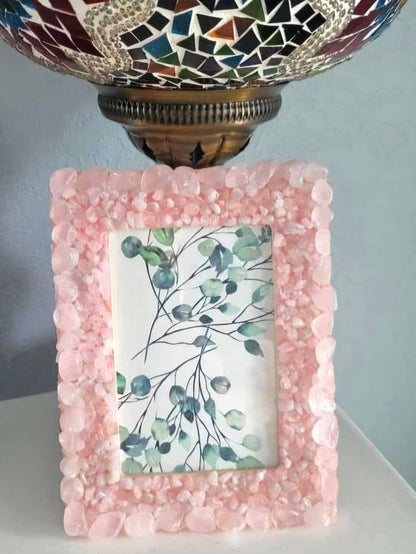 Vakker, håndlaget Rose Quartz Bilderamme for standard 15x10 Foto